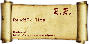 Rehák Rita névjegykártya
